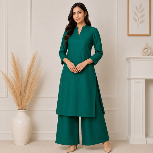 Buy Rama Green Dark Viscose Rayon Cotton Fabric