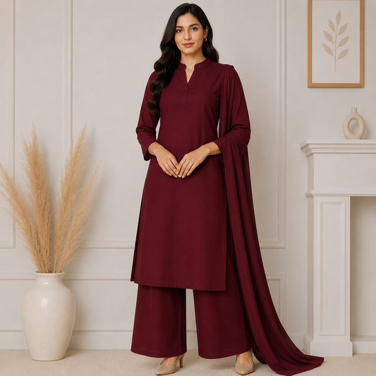 Buy Mehroon Dark Viscose Rayon Cotton Fabric