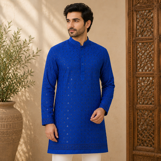 Buy Diesel Rayon Big Width Sequence Chikankari Fabric