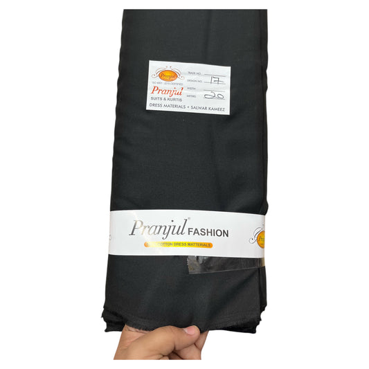 Buy Black Pranjul Rayon Cotton Fabric