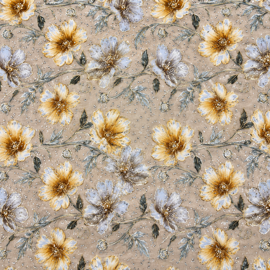 Buy Combo Floral Rayon Print Diamond with Apliq Plazo Fabric 043