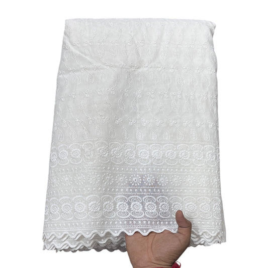Poly Cotton Chikankari Fabric