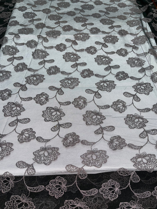 Nylon Net Dyed Embroidery Fabric