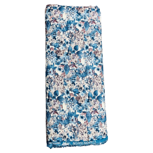 Buy Firozi Rayon Printed Cotton Fabric D.NO. 205