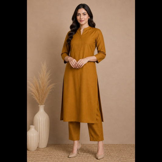 Buy Mustard Dark Viscose Rayon Cotton Fabric