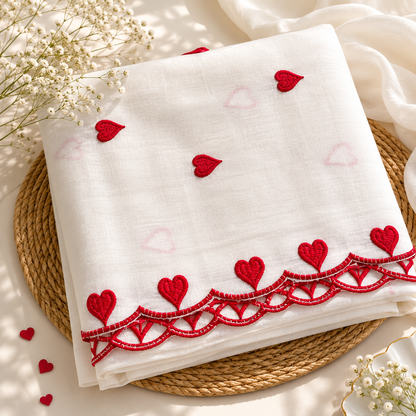 Buy Combo Red Heart Kadai Kora Cotton Top Bottom & Dupatta Fabric