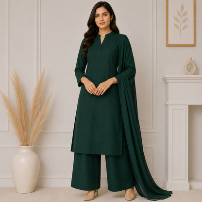 Buy Bottle Green Viscose Rayon Cotton Fabric