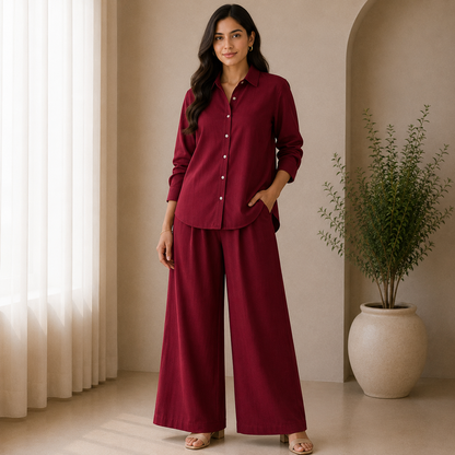 Buy Mehroon Jaam Cotton Fabric