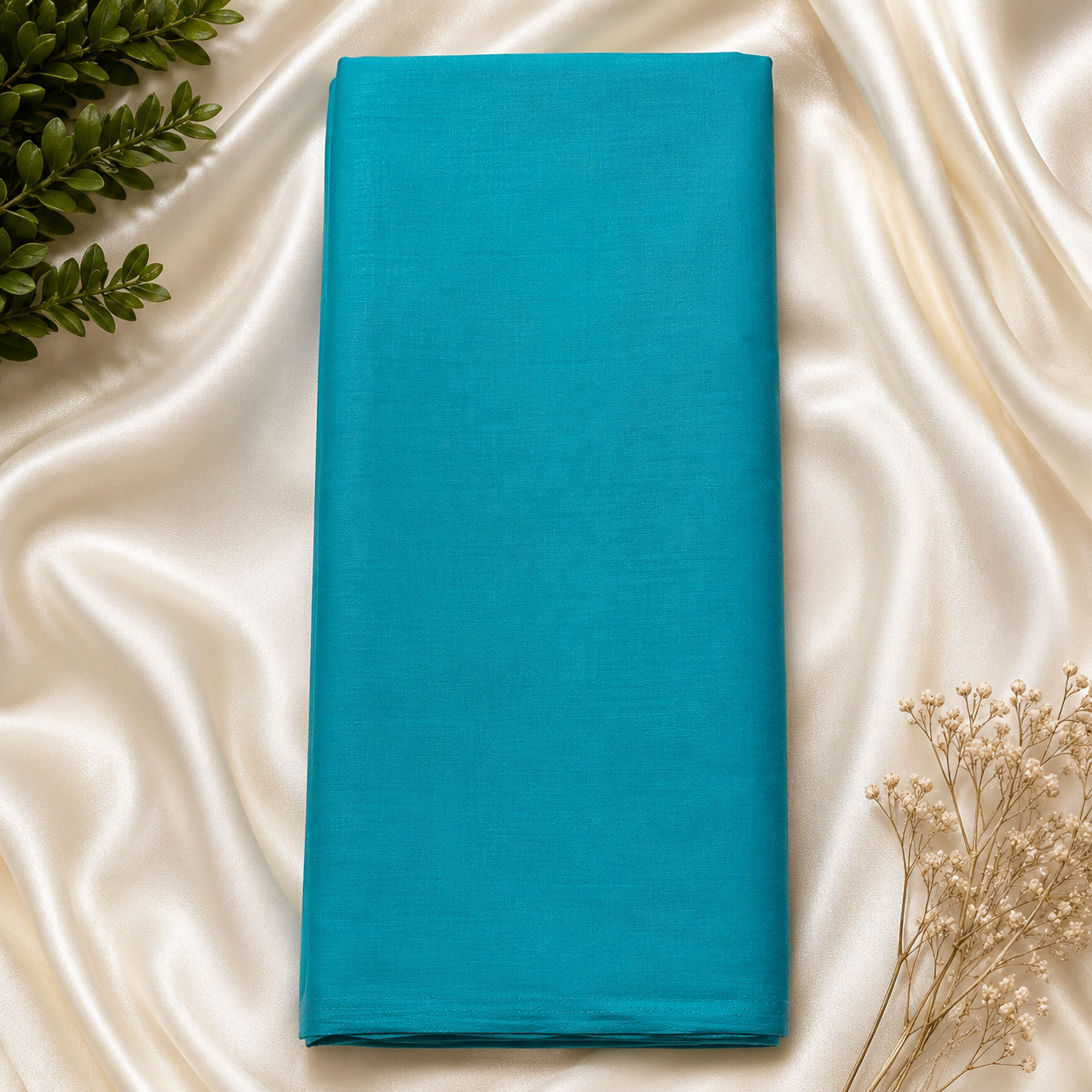 Buy Rama Green Poly Cotton Fabric