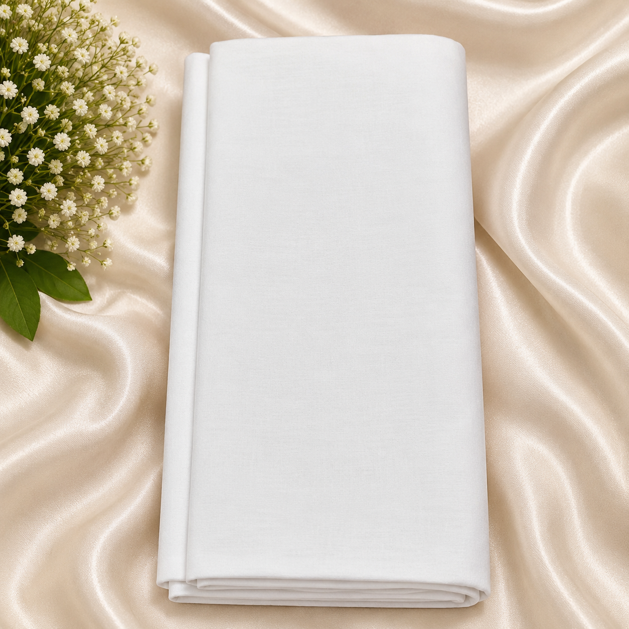 Buy White Poly Cotton Fabric