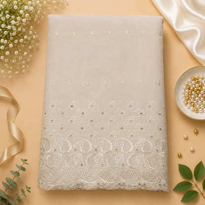 Buy Chiku Rayon Plazo Border Chikankari Fabric
