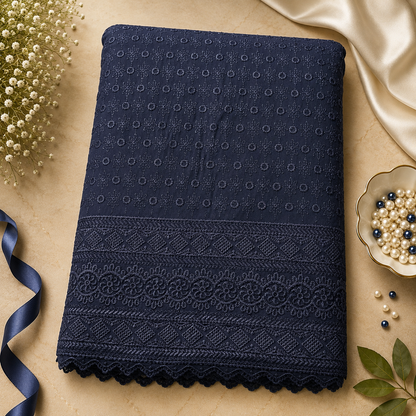 Buy Black Rayon Embroidery Fabric