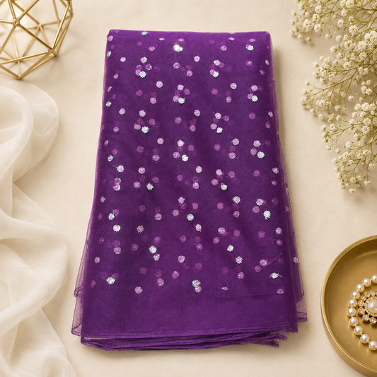 Buy Wine Butti Net Fabric