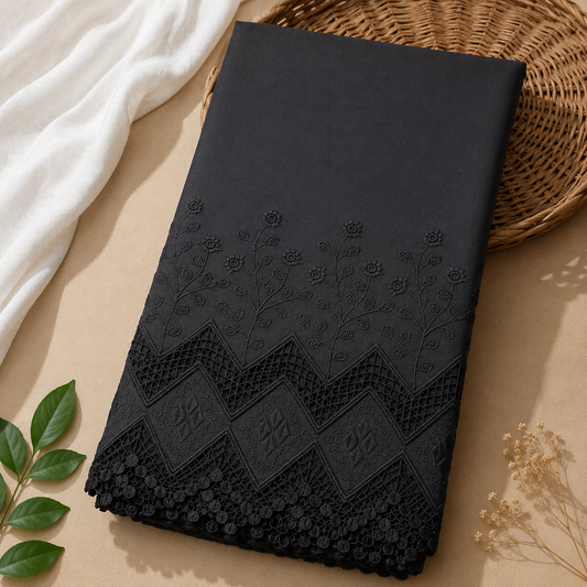 Buy Black Color Apliq Plazo Chikankari Fabric