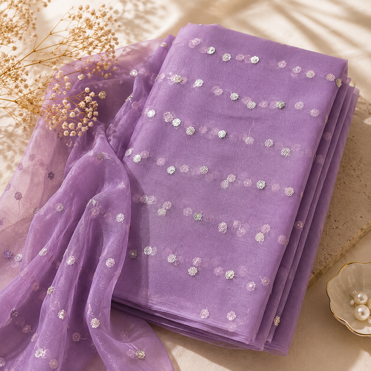 Buy Pyazi Butti Net Fabric