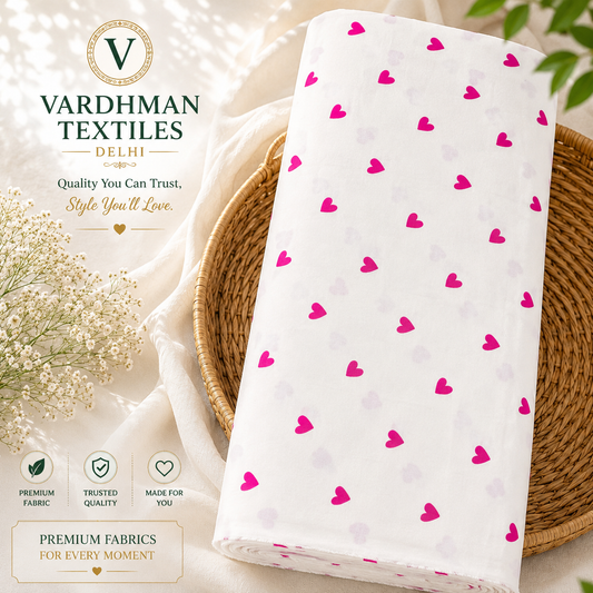 Buy Rani Color Rayon Heart Printed Fabric