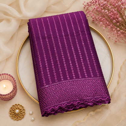 Buy Wine Rayon Sequence Embroidery Fabric