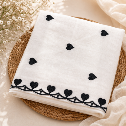 Buy Combo Black Heart Kadai Kora Cotton Top Bottom & Dupatta Fabric