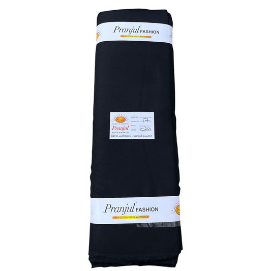 Buy Black Pranjul Rayon Cotton Fabric