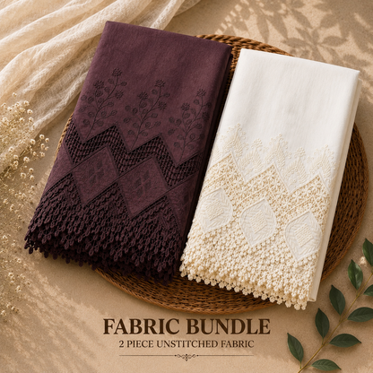 Buy Combo Coffee & Off White Color Apliq Plazo Chikankari Fabric