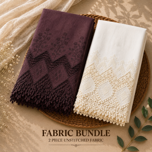 Buy Combo Coffee & Off White Color Apliq Plazo Chikankari Fabric