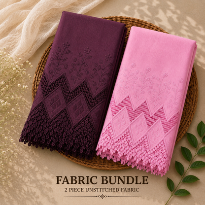 Buy Combo Wine & Pink Color Apliq Plazo Chikankari Fabric