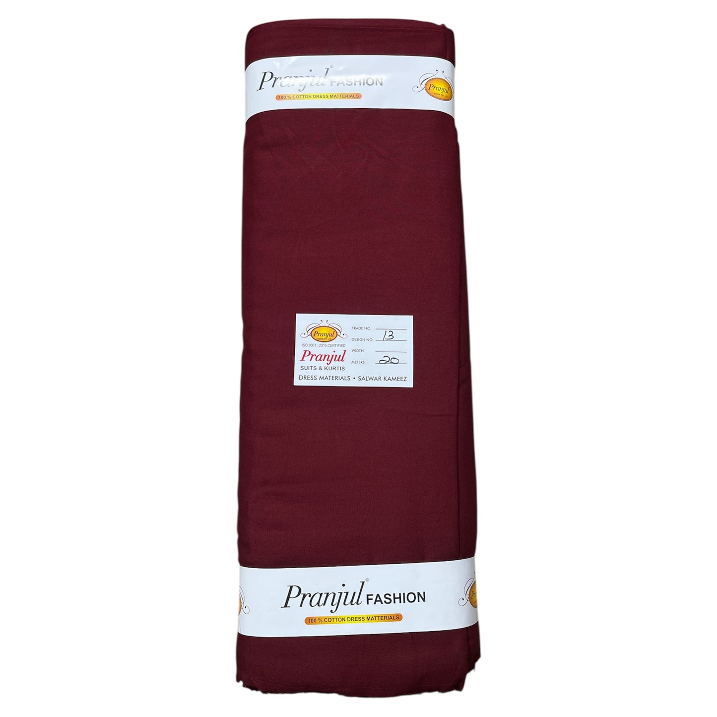 Mehroon Dark Pranjul Rayon Cotton Fabric