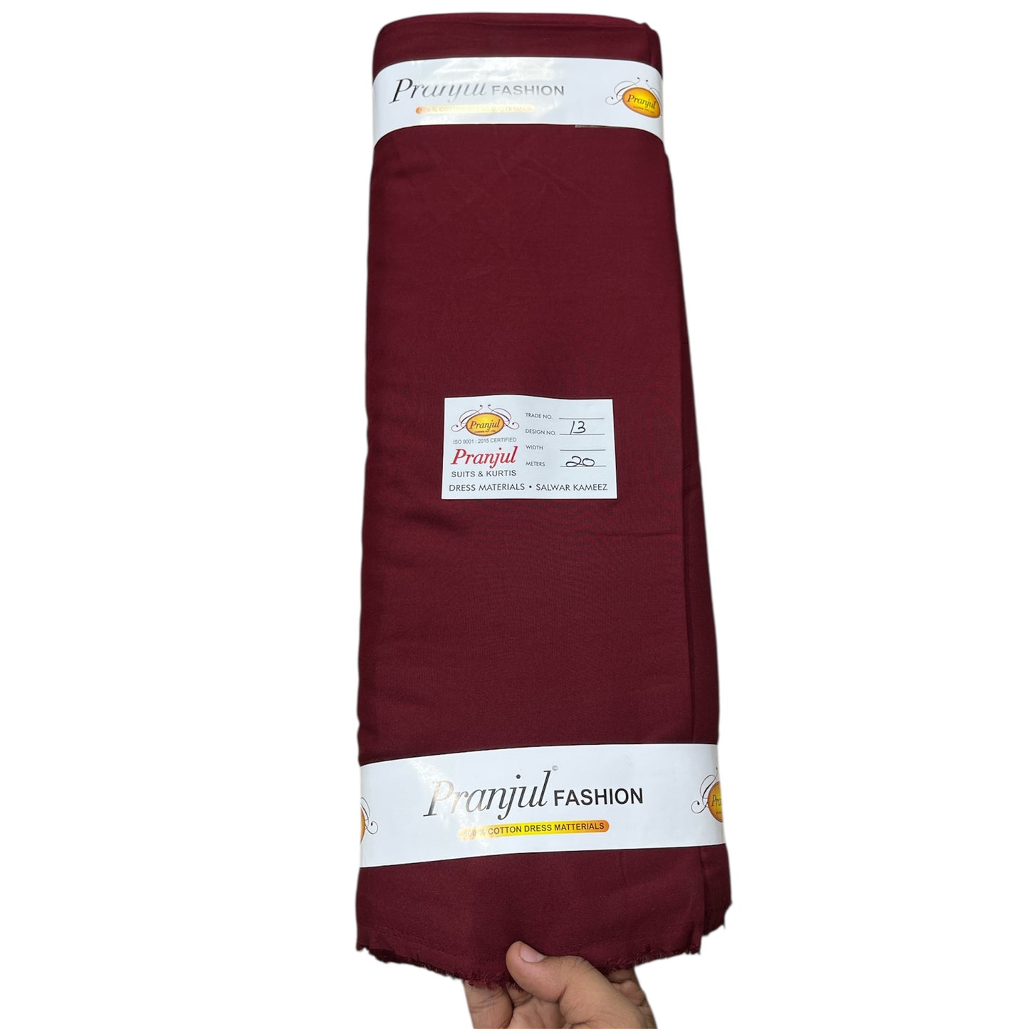 Mehroon Dark Pranjul Rayon Cotton Fabric