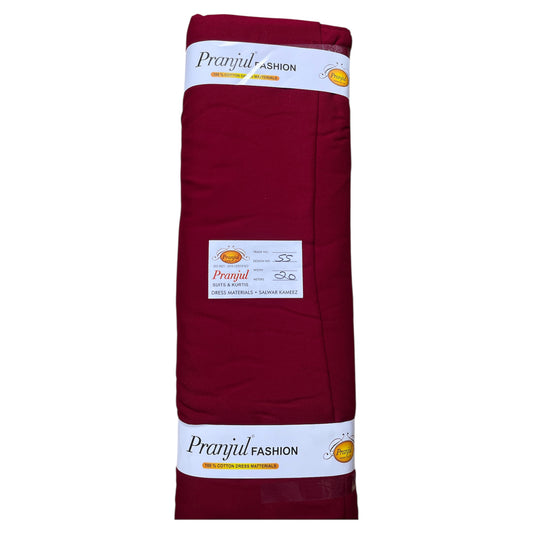 Mehroon Light Pranjul Rayon Cotton Fabric