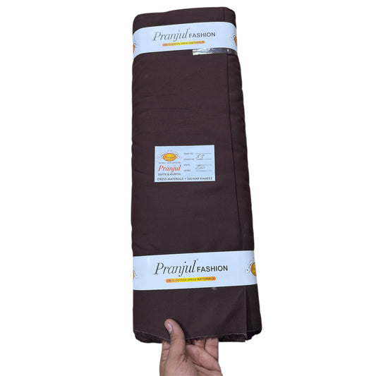 Coffee Pranjul Rayon Cotton Fabric