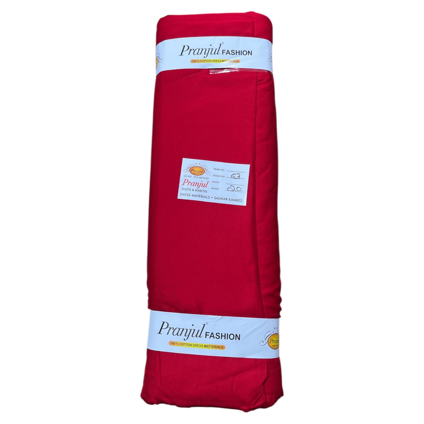 Red Pranjul Rayon Cotton Fabric