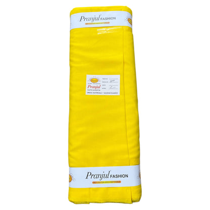 Lemon Yellow Pranjul Rayon Cotton Fabric
