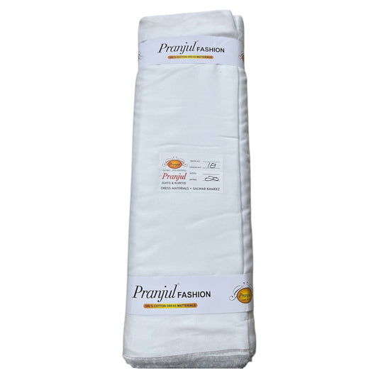 White Pranjul Rayon Cotton Fabric