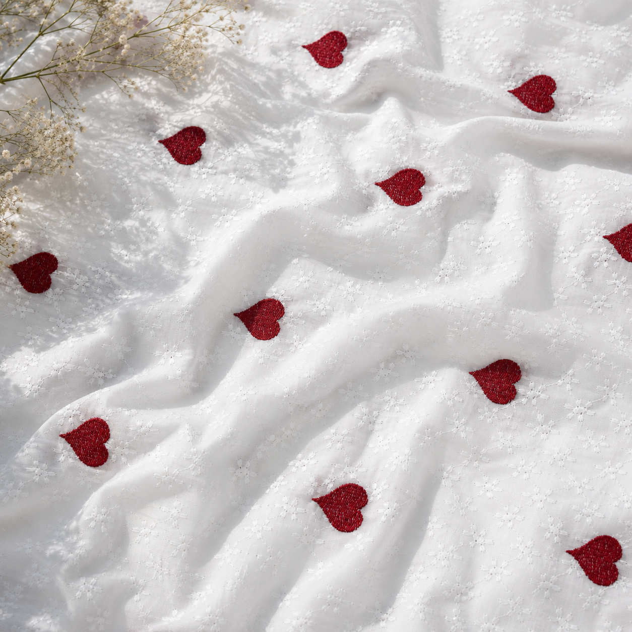 Buy Combo White Chikankari Mehroon Heart Kadai with Apliq Plazo Fabric