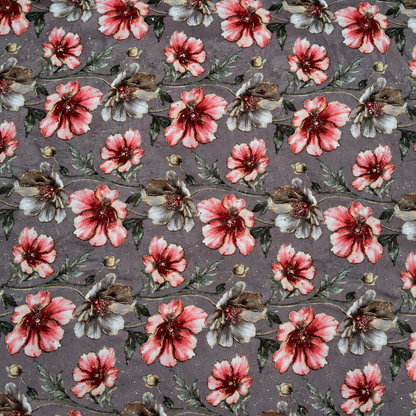 Buy Combo Floral Rayon Print Diamond with Apliq Plazo Fabric 041