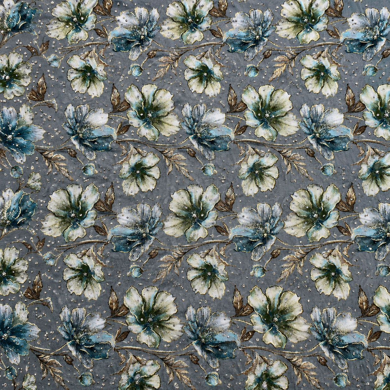 Buy Combo Floral Rayon Print Diamond with Apliq Plazo Fabric 042