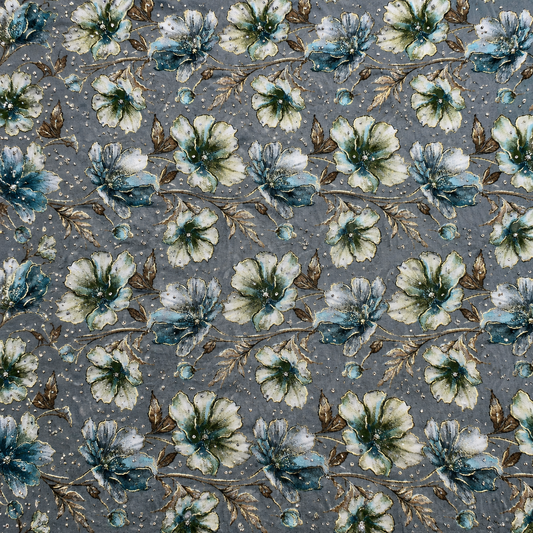 Buy Combo Floral Rayon Print Diamond with Apliq Plazo Fabric 042