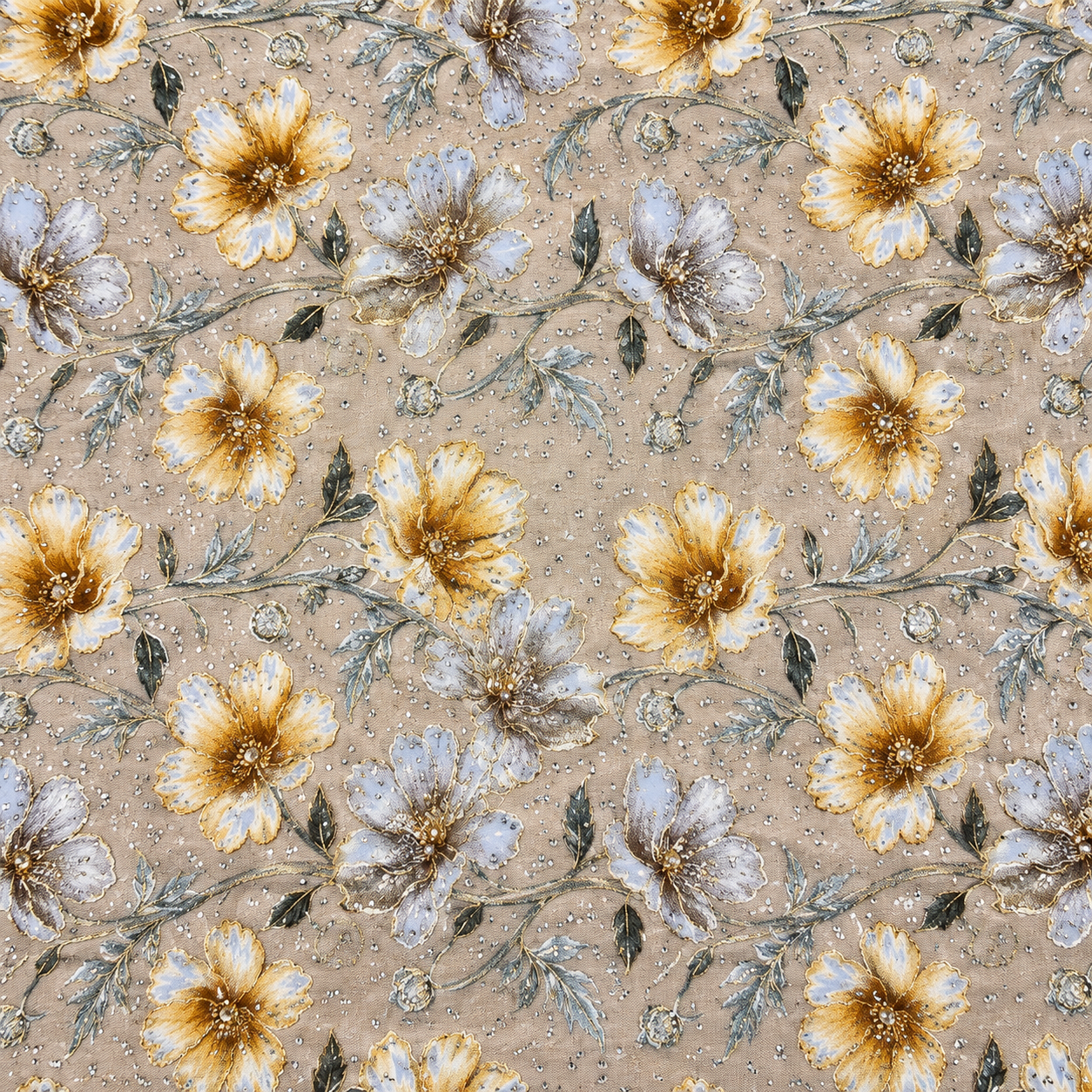 Buy Combo Floral Rayon Print Diamond with Apliq Plazo Fabric 043