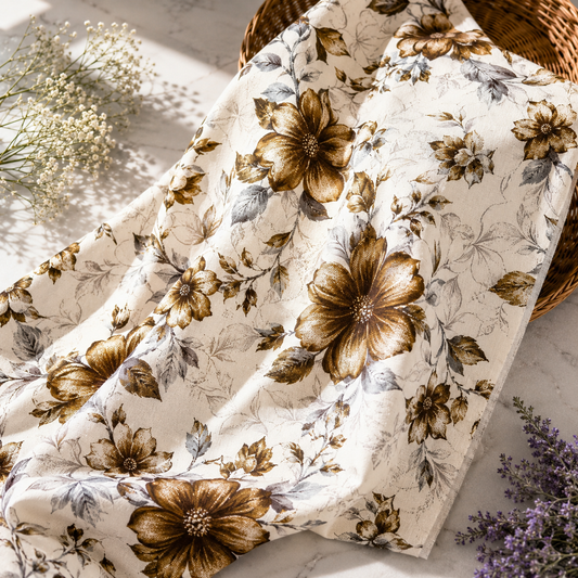 Buy Combo Floral Rayon Printed with Off White Rayon Cotton Fabric 063