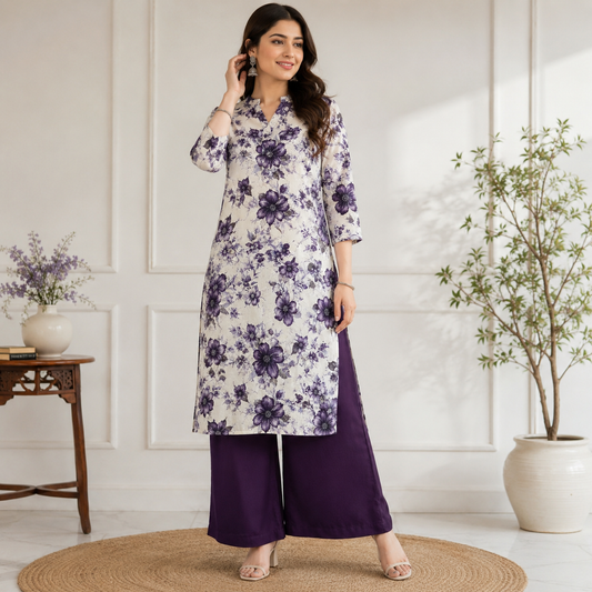 Buy Combo Floral Rayon Printed with Wine Dark Rayon Cotton Fabric 062
