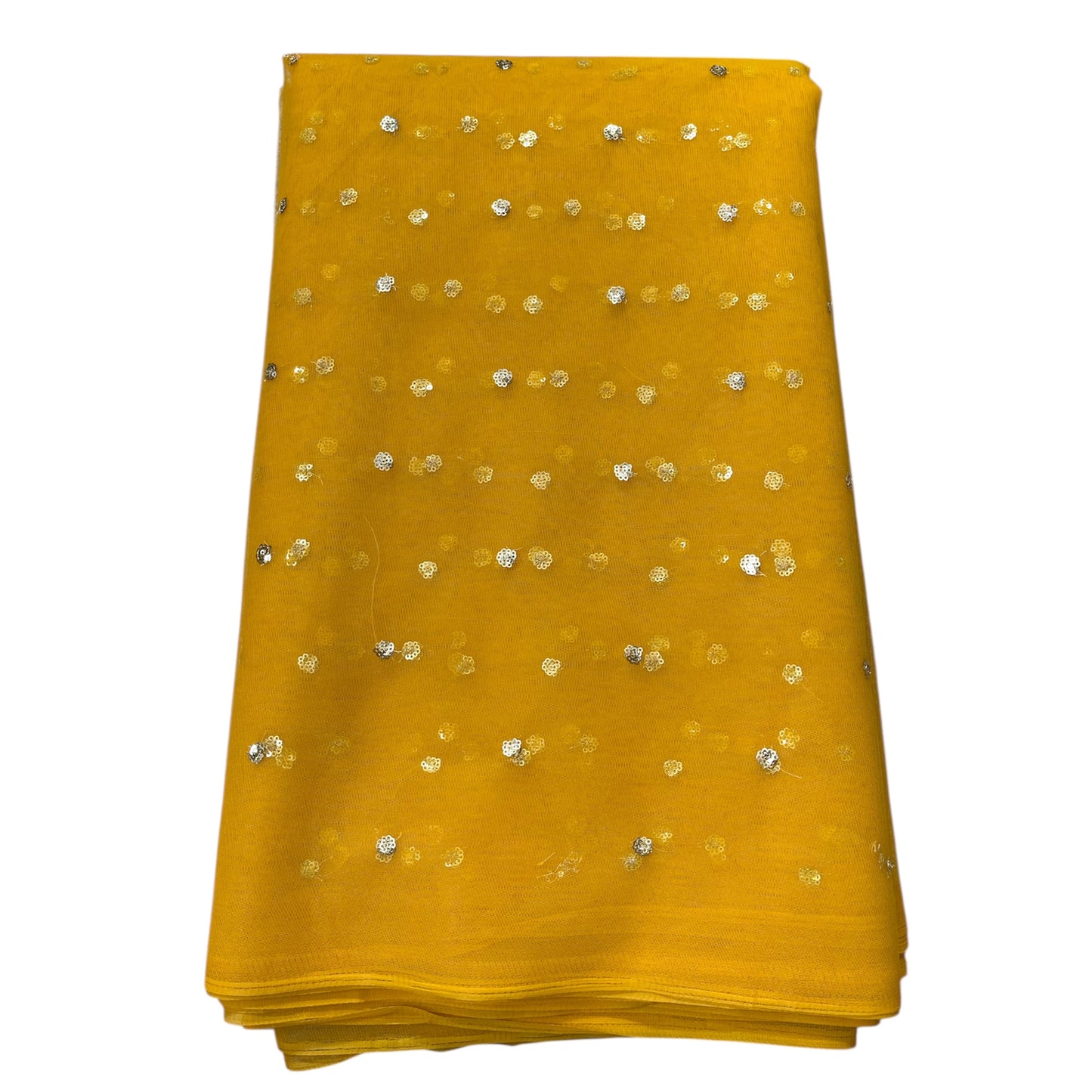Mustard Butti Net Fabric