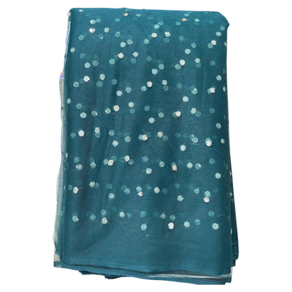  Bottle Green Butti Net Fabric
