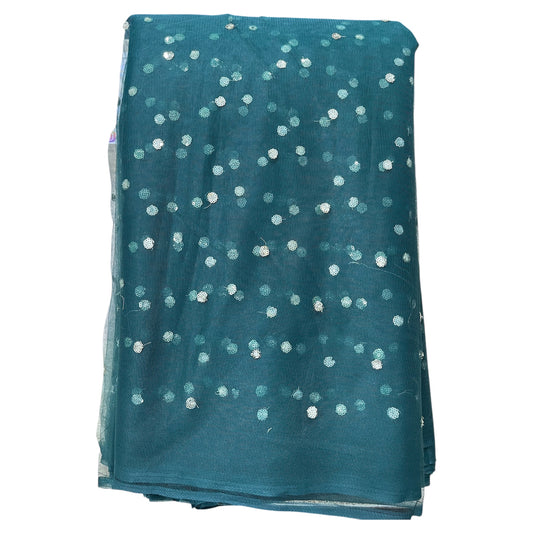  Bottle Green Butti Net Fabric