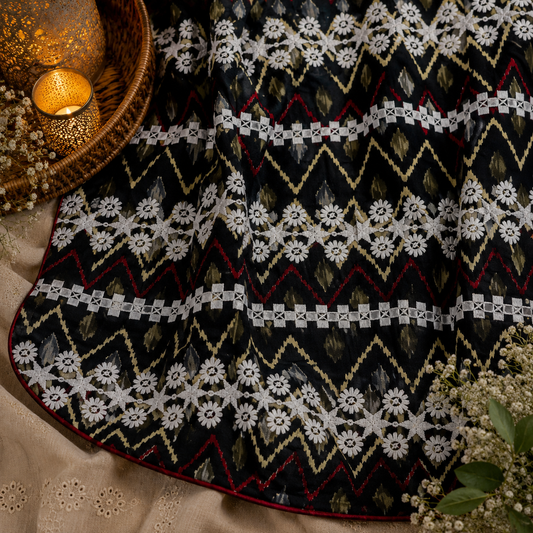 Buy Rayon Print with Kadai Top & Apliq Plazo Bottom (074)