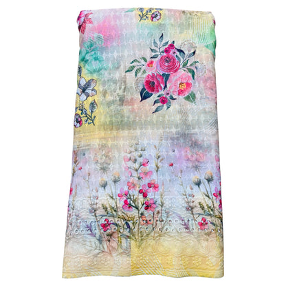 Poly Cotton Digital Chikankari Fabric