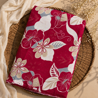 Buy Combo Floral Rayon Print Diamond with Apliq Plazo Fabric 045