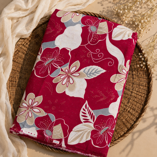 Buy Combo Floral Rayon Print Diamond with Apliq Plazo Fabric 045
