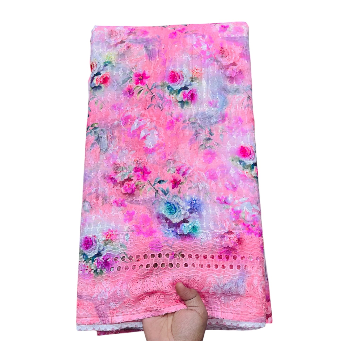 Cotton Digital Chikankari Fabric