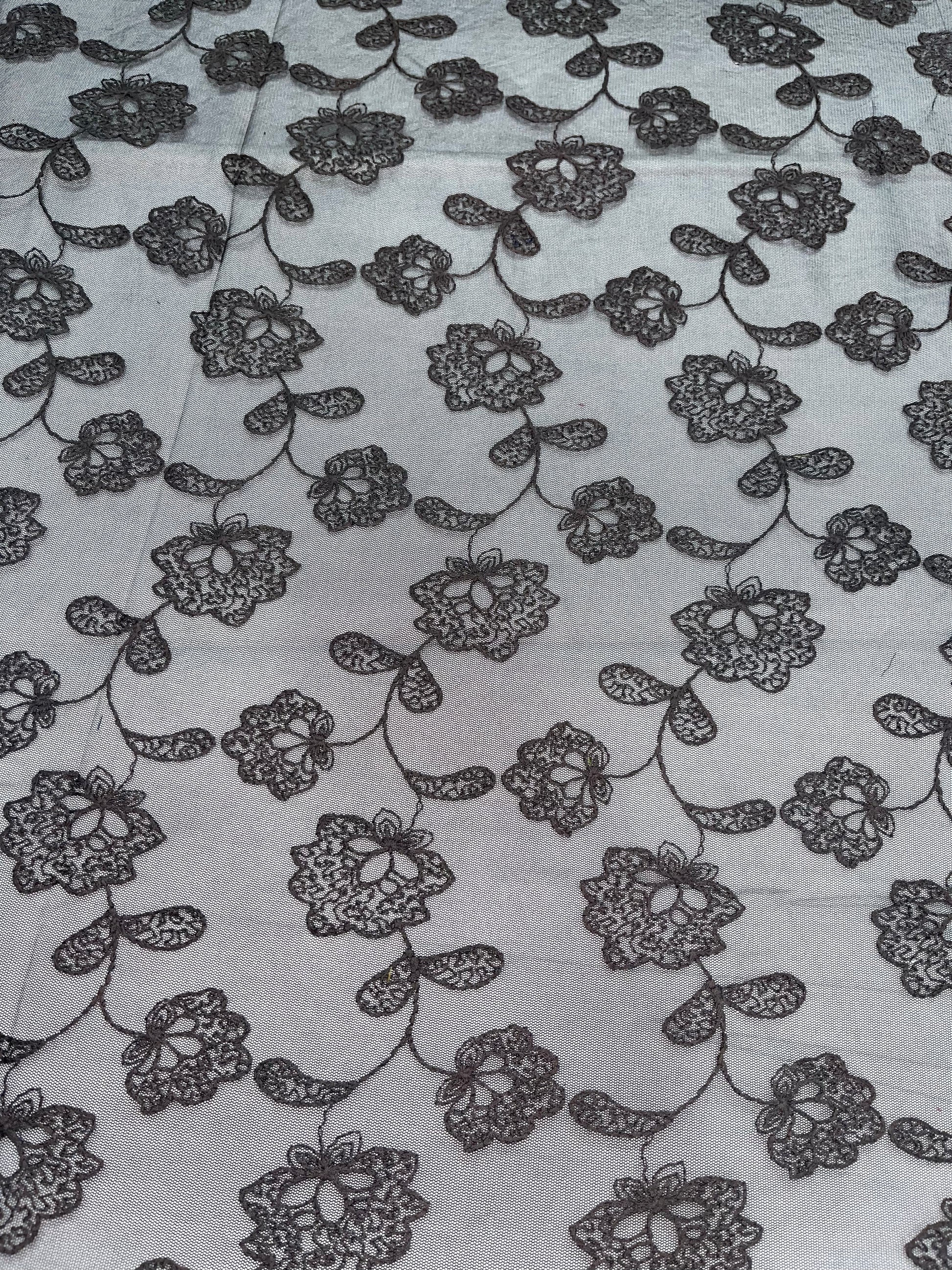 Nylon Net Dyed Embroidery Fabric