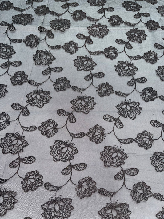 Nylon Net Dyed Embroidery Fabric